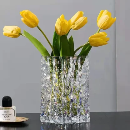 Clear Square Flower Vase - Image 4
