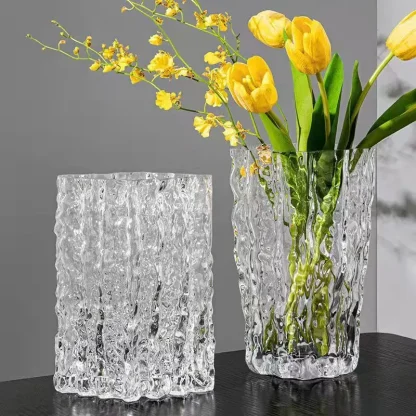Clear Square Flower Vase - Image 6