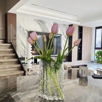Clear Square Flower Vase - Image 2